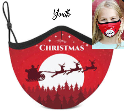Youth Red Christmas Face Masks
