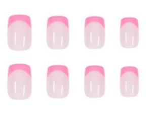 24 Pcs Press on Nails -Bubble Gum Pink French