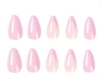 24 Pcs Press on Nails -Light Pink French