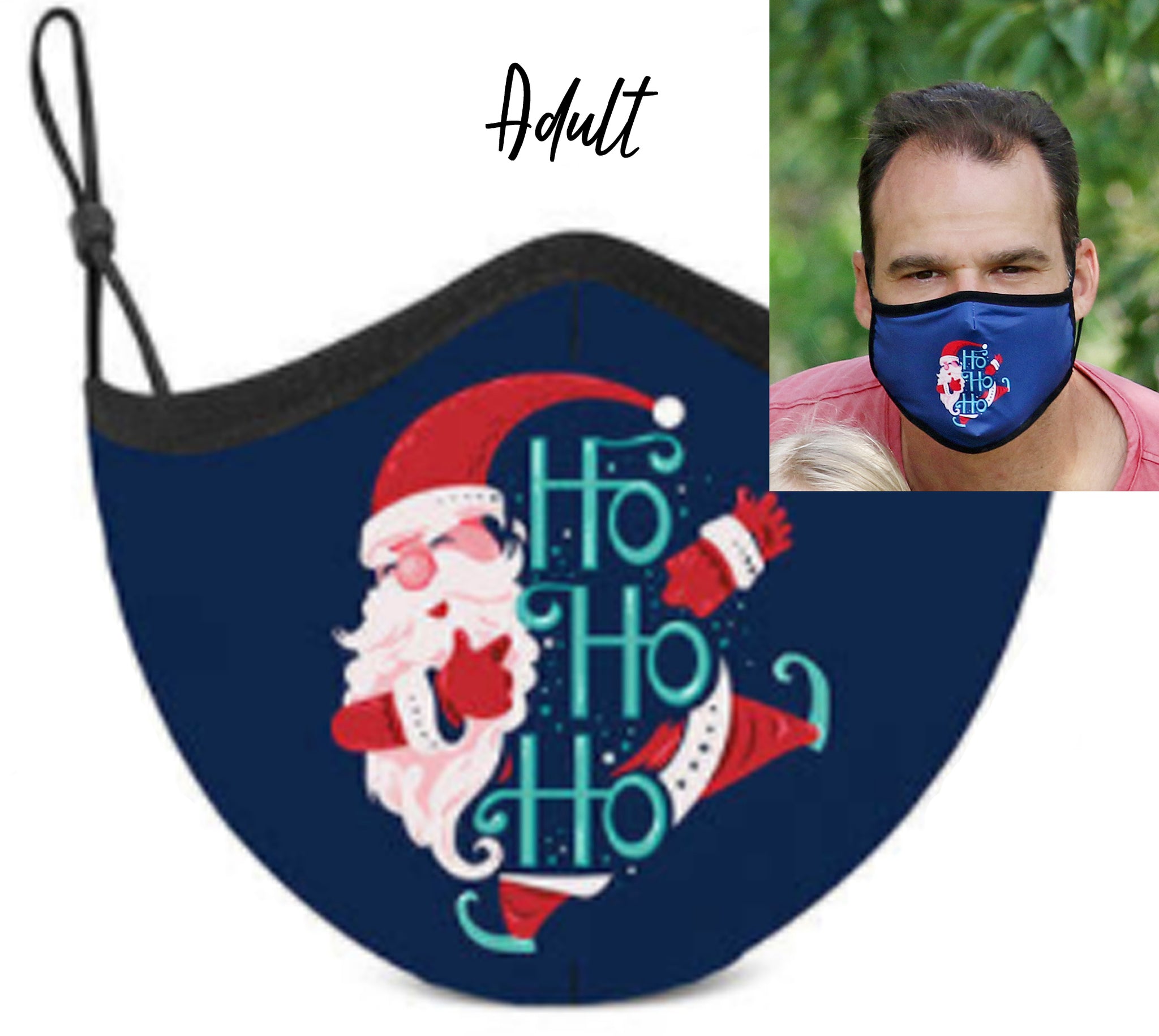 Adult Blue Christmas Face Masks