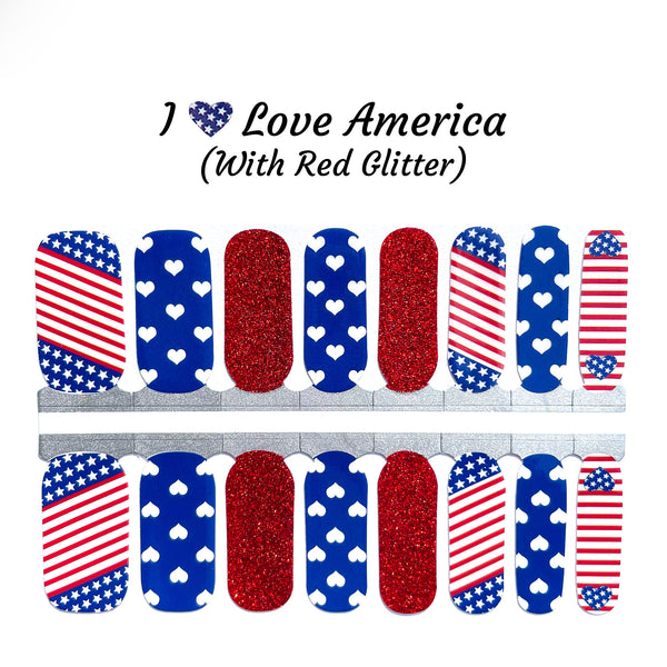 I Love America (with Red Glitter)