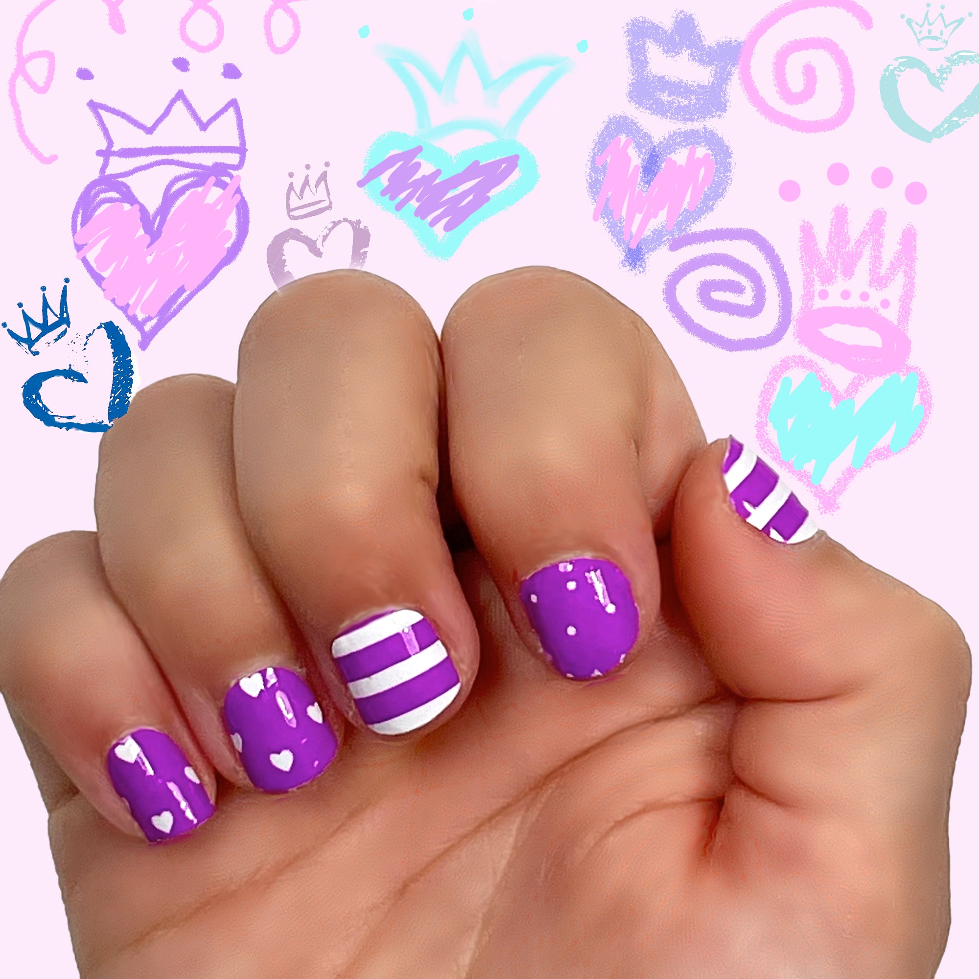 Nail..Heart４♡ Kids Electric Purple Heart – Vista Rustics