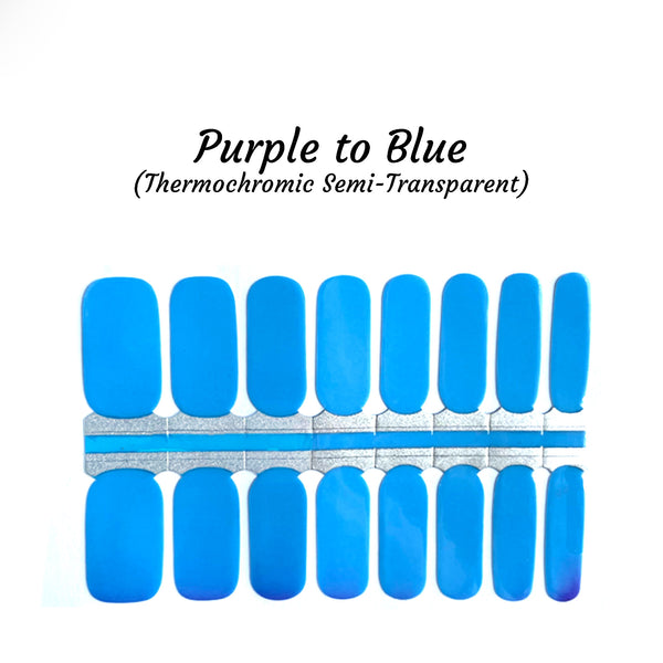 Purple to Blue Thermochromic Nail Wraps