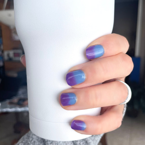 Purple to Blue Thermochromic Nail Wraps