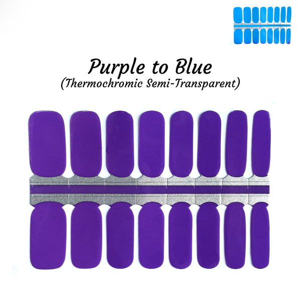 Purple to Blue Thermochromic Nail Wraps