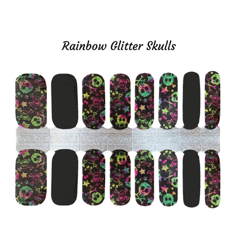 Rainbow glitter Skulls