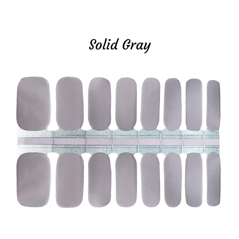 Solid Gray Nail Wraps